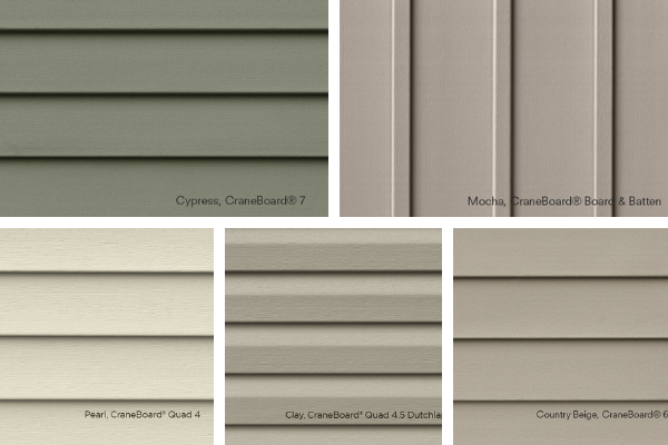 CraneBoard Siding Style Examples.
